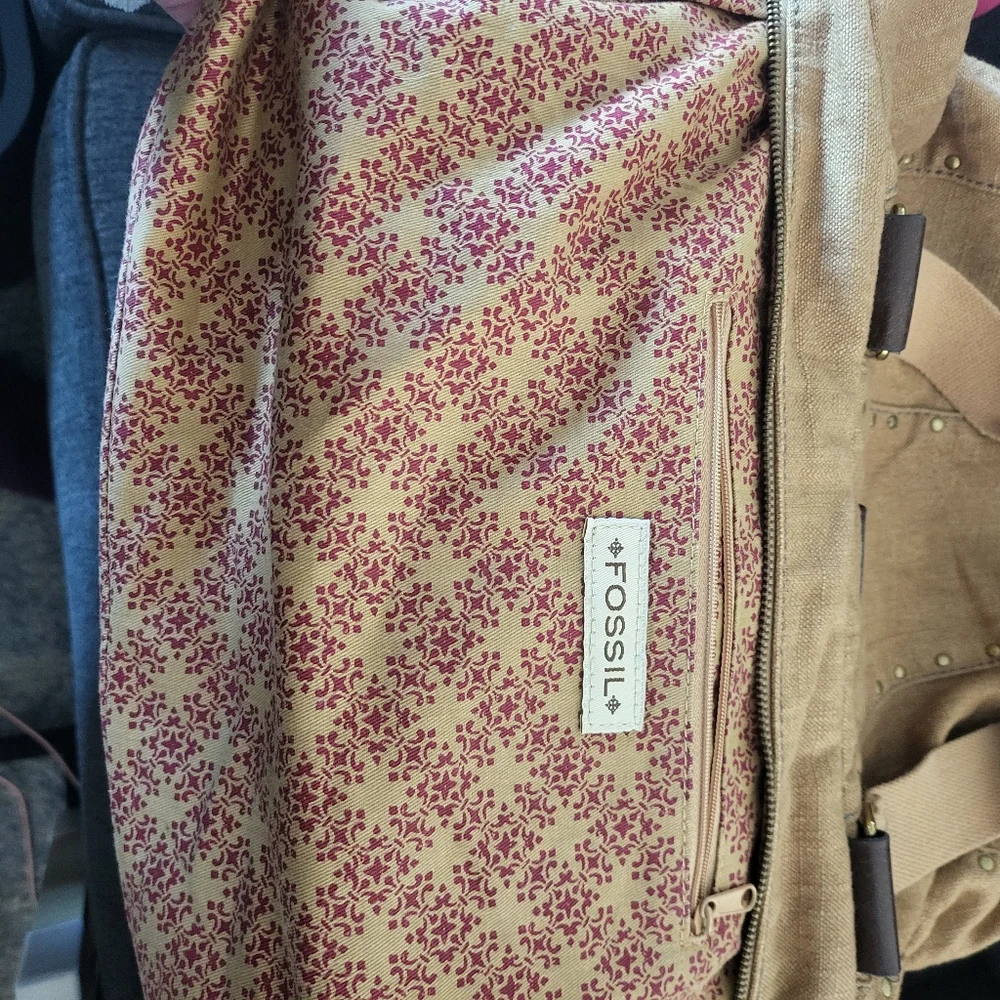 Fossil Brown Linen Bag